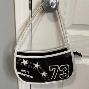 Roots Black and White Shoulder Bag